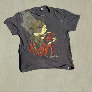 Korn 'Follow the Leader' Unisex T-Shirt Black Size Large, Distressed Nu Metal